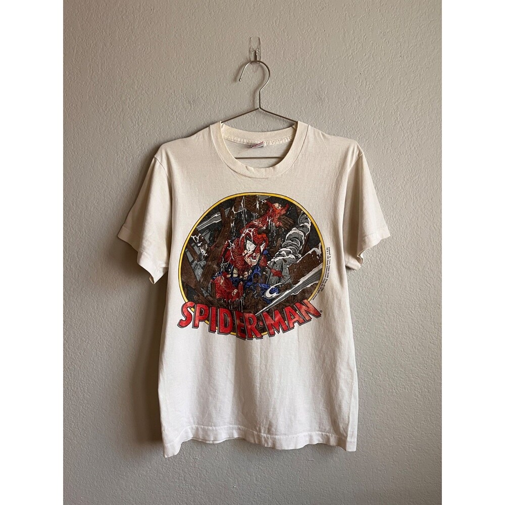 Vintage 1990 Spiderman Single Stitch Graphic Tee Size MEDIUM